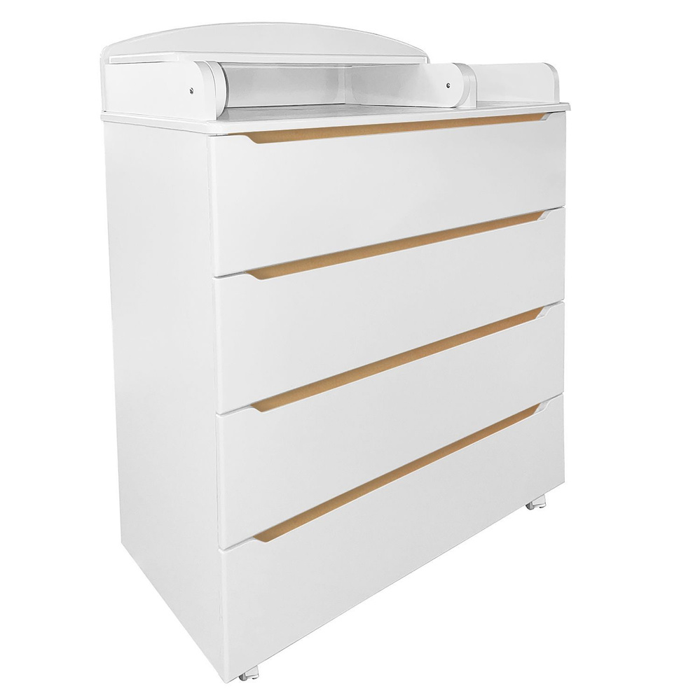 Комод пеленальный детский Indigo Style 800, узкий столик, 4 ящика, МДФ ...