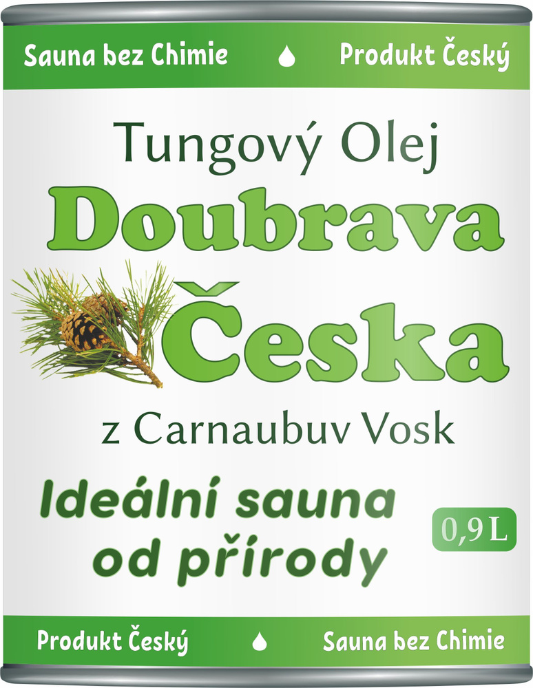 Тунговое масло с карнаубским воском Дубрава Чешска для бань и саун 0.9 л.  #1