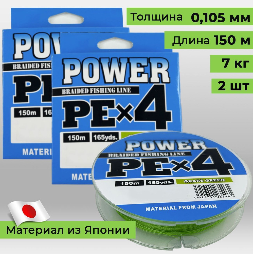 Плетёный шнур/ Плетенка для рыбалки 2 шт. 0,105 мм. по 150 м. 7 кг  #1