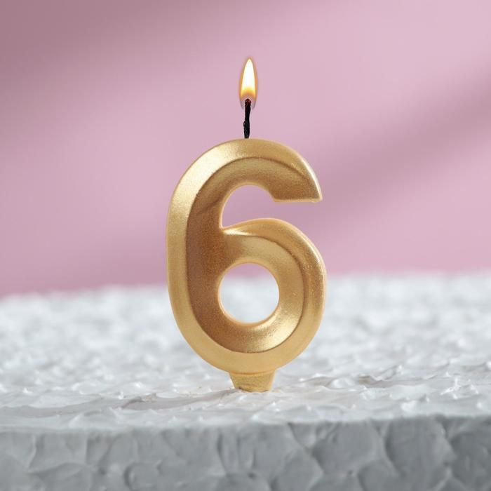 Свеча для торта, "Грань", цифра "6", свеча для праздника #1