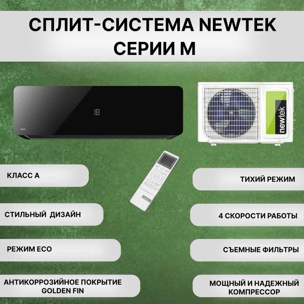 Кондиционер сплит-система Newtek NT-65M24 серии M (для помещения до 70  кв.м.) - купить по доступным ценам в интернет-магазине OZON (934449989)