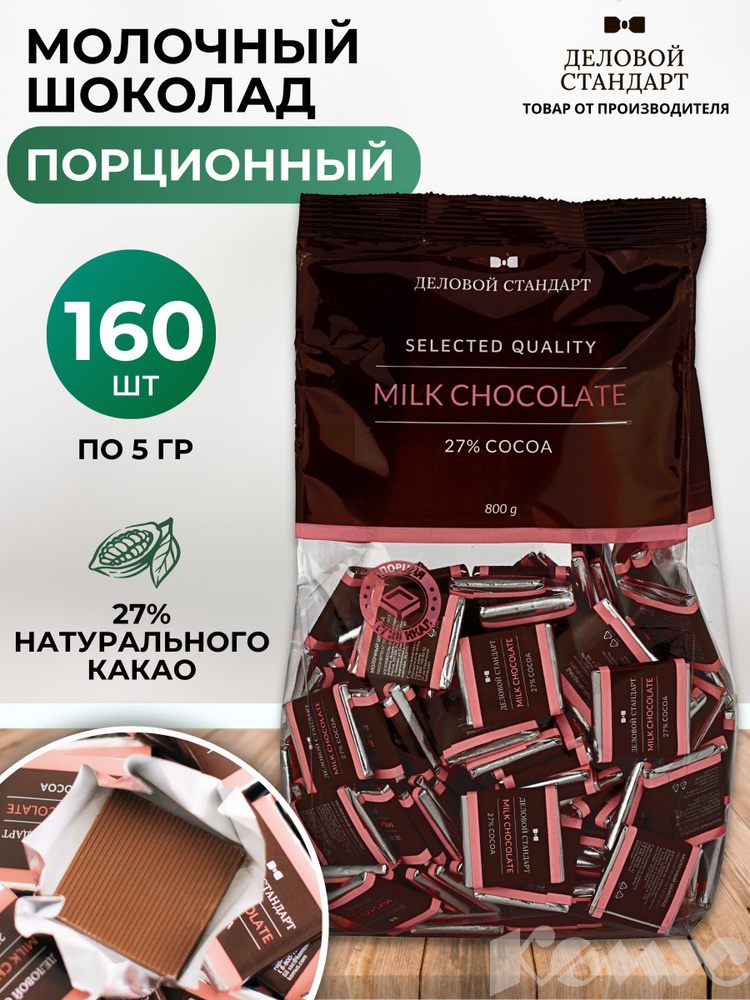Шоколад порционный Деловой Стандарт, молочный, 160 штук по 5 г купить ...