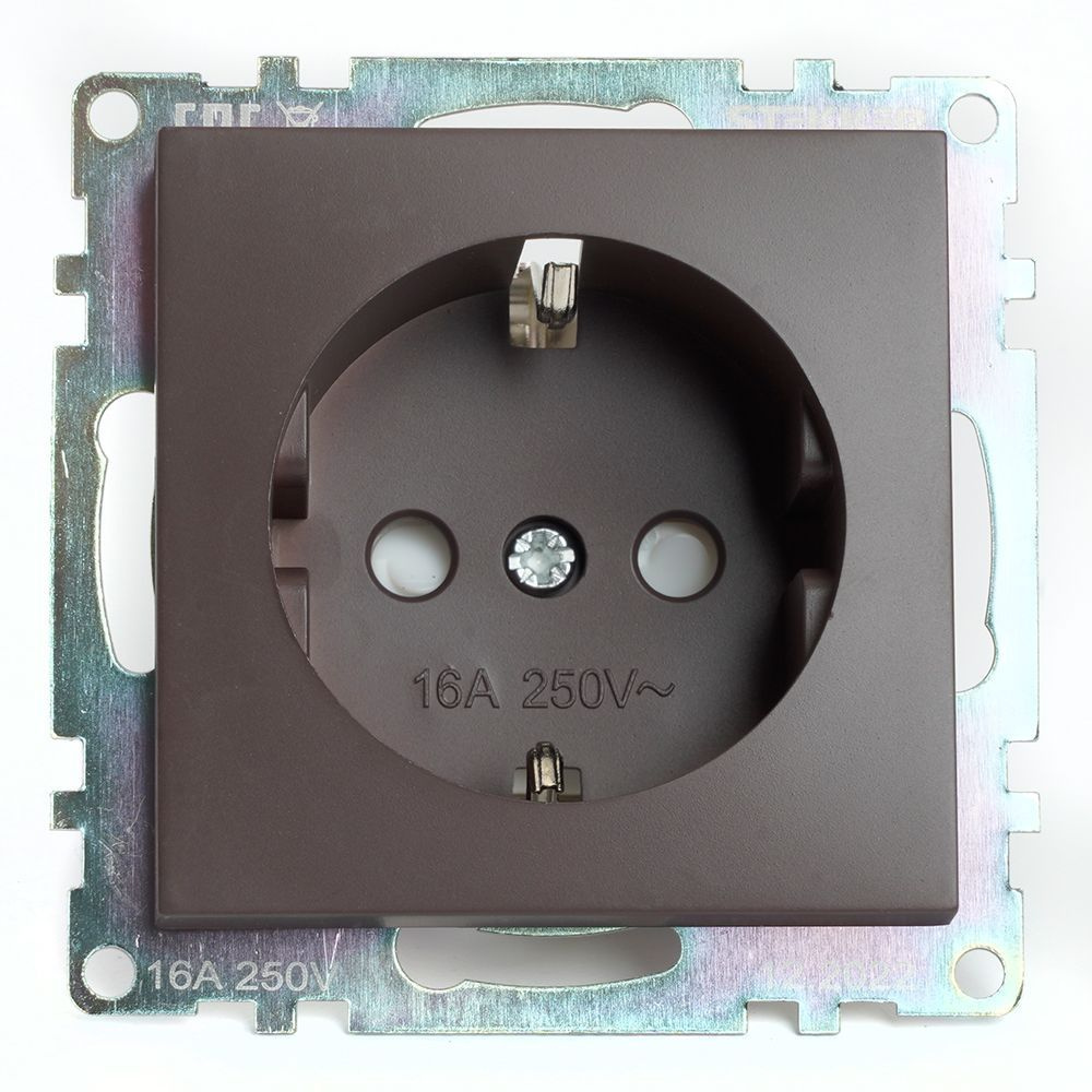 Розетка с заземлением 5шт. / Розетка электрическая 250В 16А (механизм ...