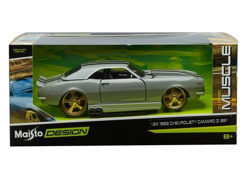 Maisto машинка металлическая 1:24 Design Classic-Muscle Chevrolet Camaro Z/28 32508 серебристая  #1