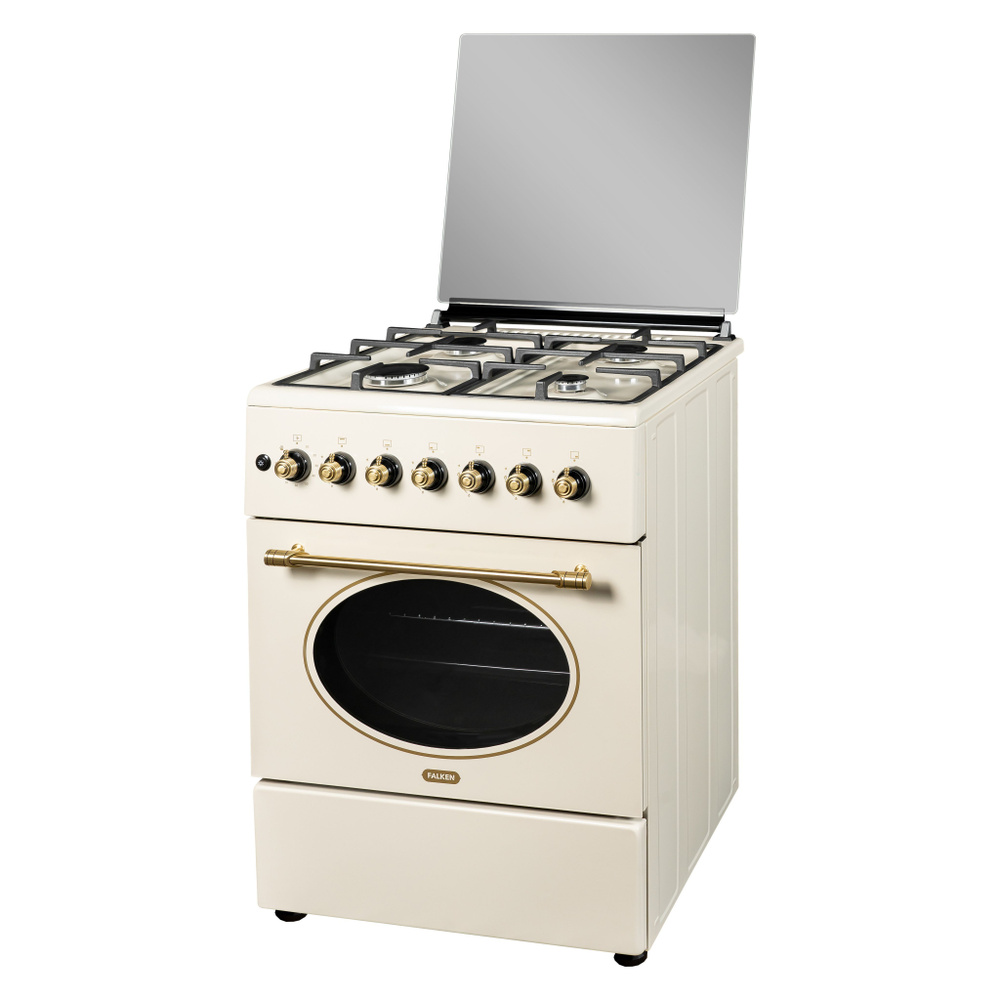 Плита газовая кухонная FALKEN G-6011-1 RETRO BEIGE , 60см., газовая ...