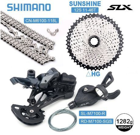 Shimano SLX M7100 MTB Групповой набор Переключатель скоростей Sunshine Кассета 11-52T M6100 Цепи 12-скоростная #1