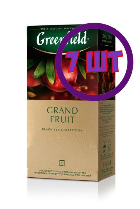 Чай черный в пакетиках для чашки Greenfield Grand Fruit, 25*1,5 г (комплект 7 шт.) 6013874  #1