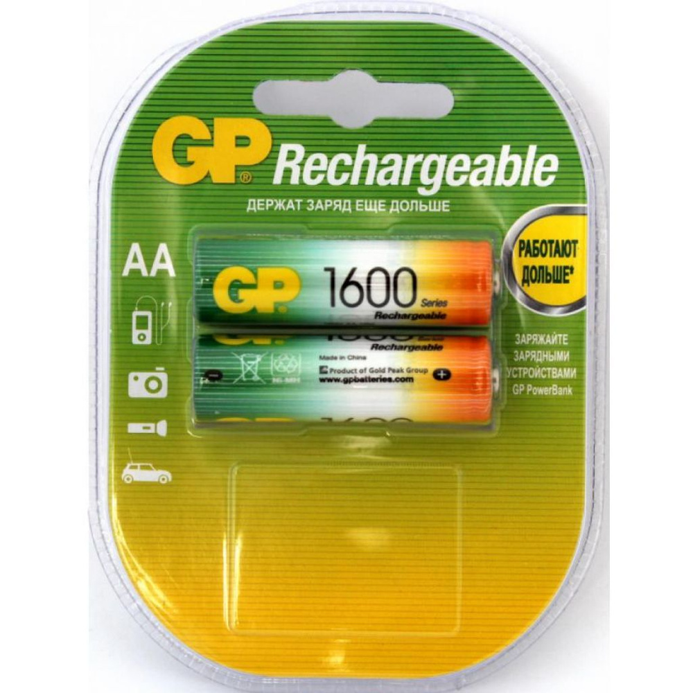 Аккумулятор GP HR6 / AA (1600 mAh) NiMh - 2 шт. #1