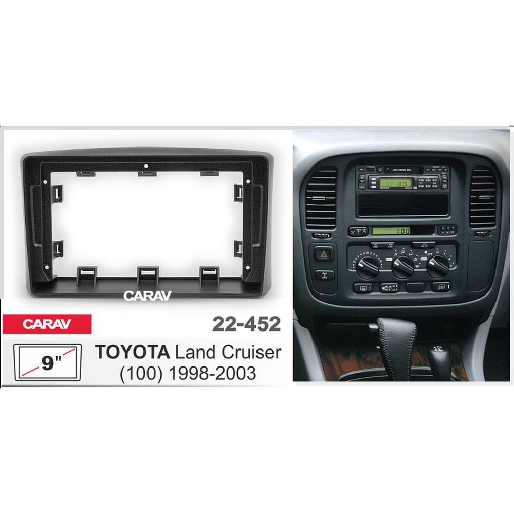 Рамка переходная 9" Android для TOYOTA Land Cruiser 100 1998-2002 без монитора CARAV 22-452  #1