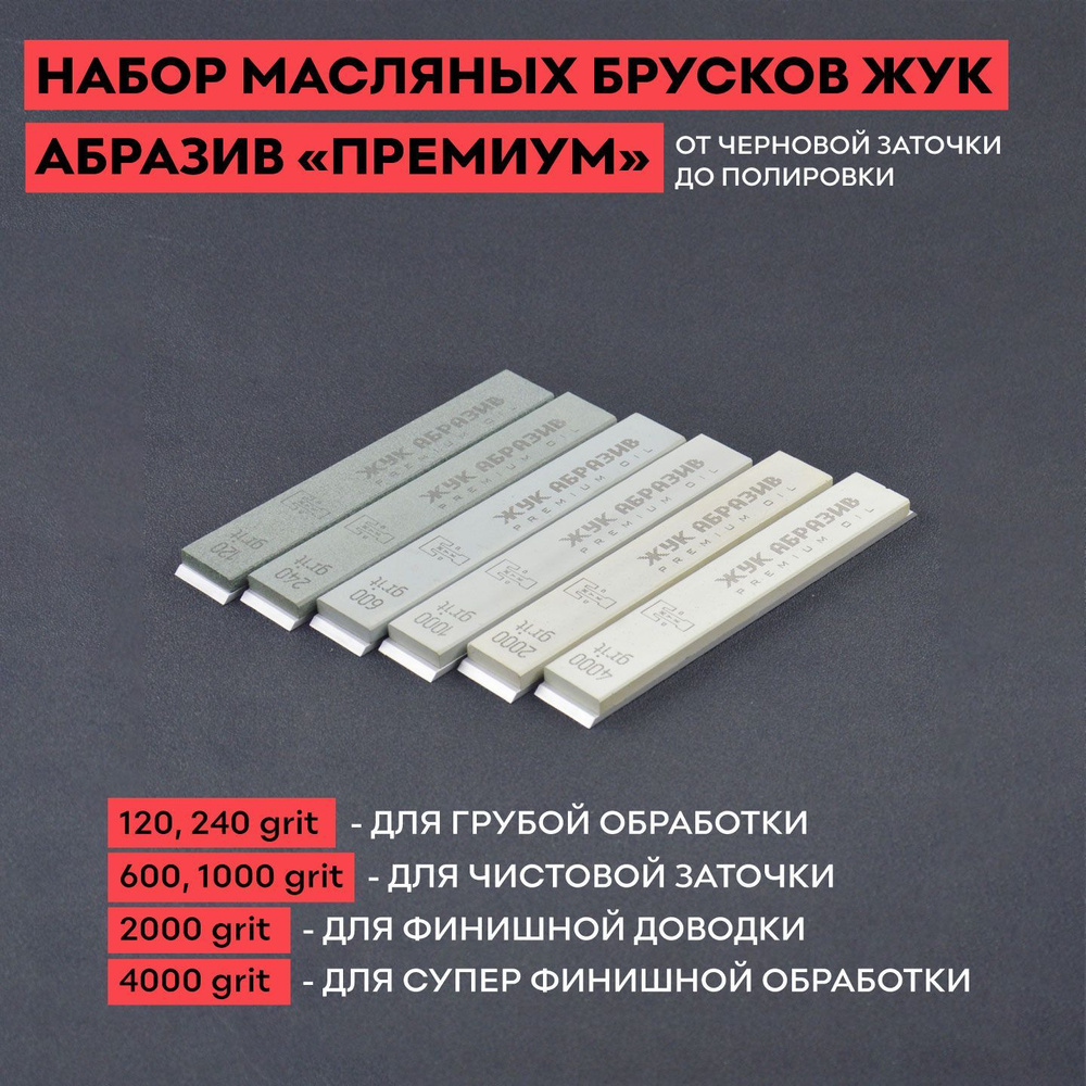 Комплект масляных камней ЖУК АБРАЗИВ ПРЕМИУМ, 25 мм, 6 шт (КК), точилка для  ножей - купить в интернет-магазине OZON с доставкой по России (1000885820)