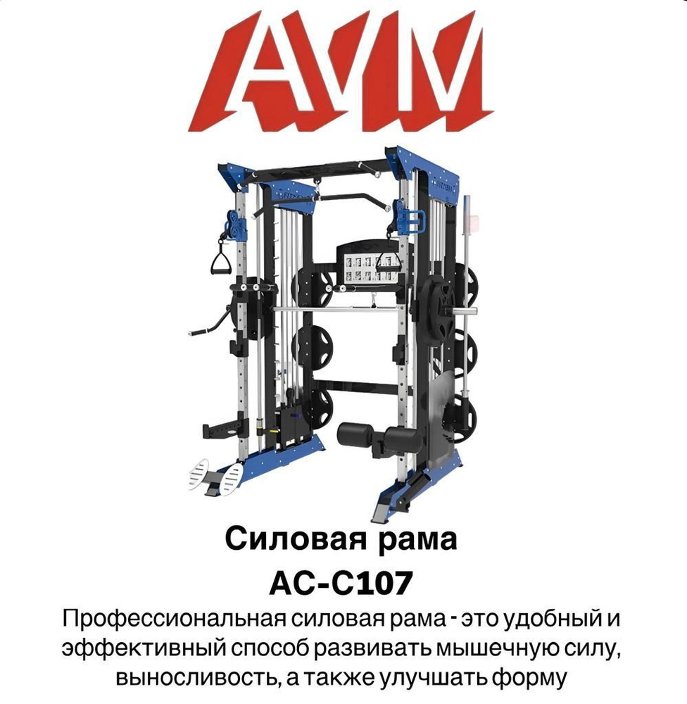 Профессиональный тренажер для зала Силовая рама АС-С107 купить по низкой  цене с доставкой в интернет-магазине OZON (1015697019)