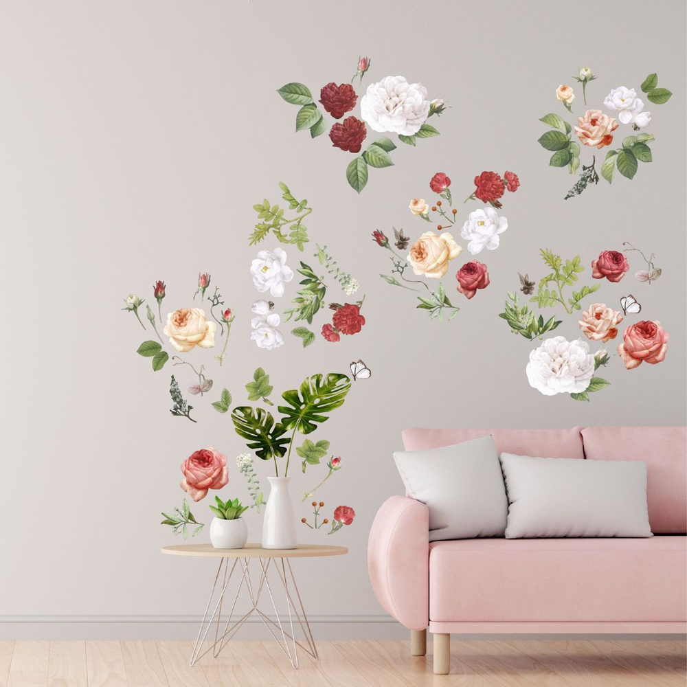 Цветы из бумаги на стену (444 фото, шаблонов и схем)
