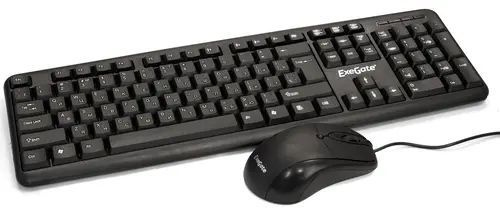 ExeGate Комплект мышь + клавиатура проводная EX286204RUS, Английская раскладка, черный  #1
