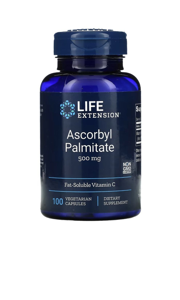 Аскорбил Пальмитат LIFE EXTENSION Ascorbyl Palmitate 500 mg 100 капсул ...