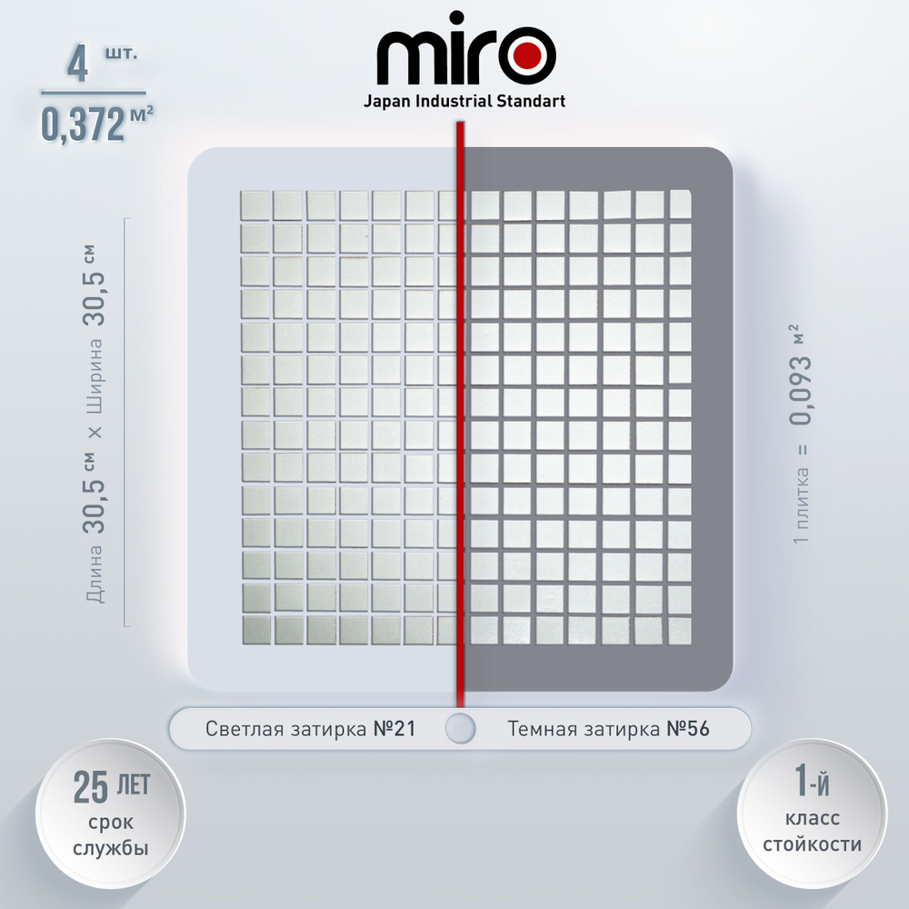 Плитка мозаика MIRO (серия Einsteinium №1), универсальная стеклянная плитка мозаика для ванной комнаты #1