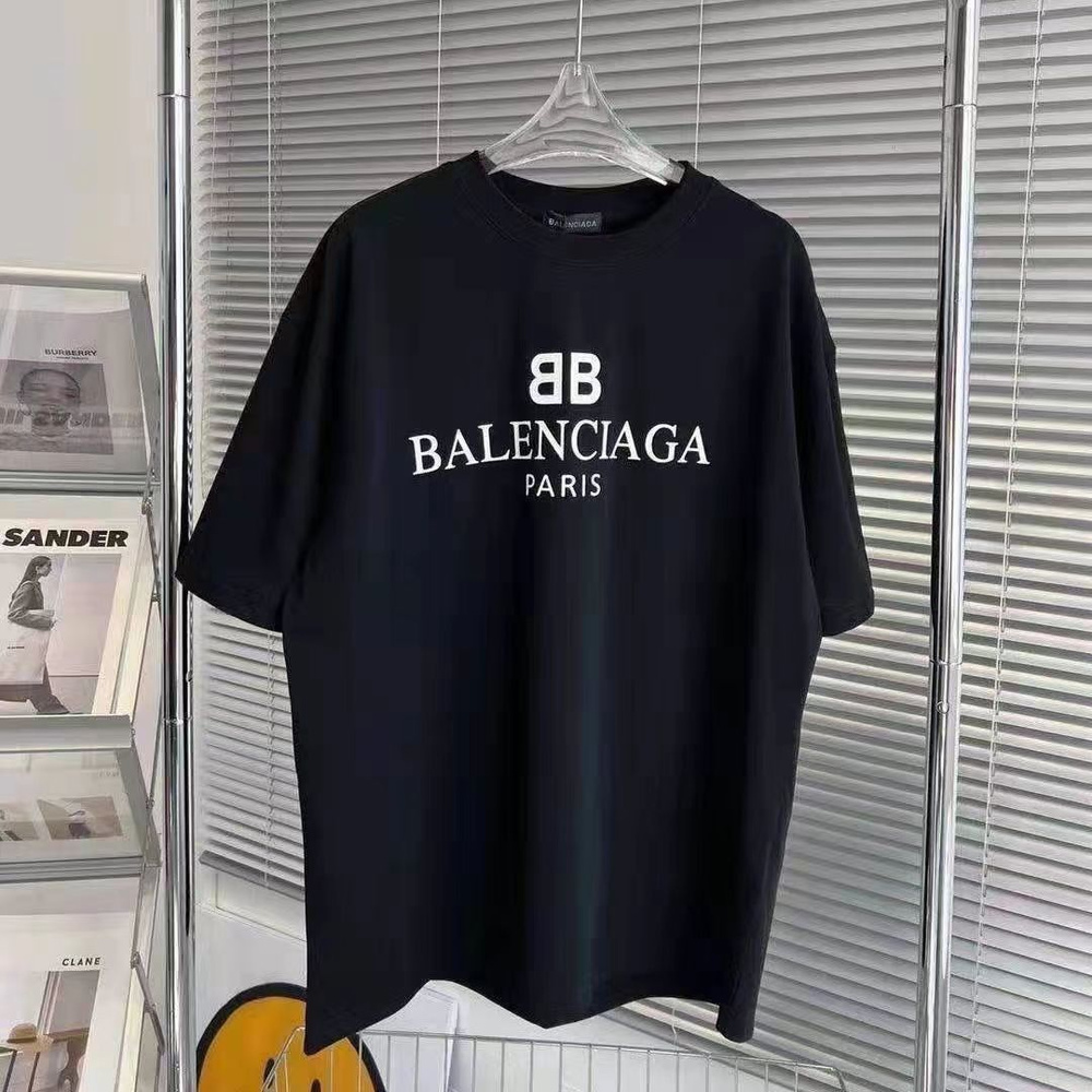 Футболка Balenciaga, размер 56, цвет черный, 95-100% - купить по