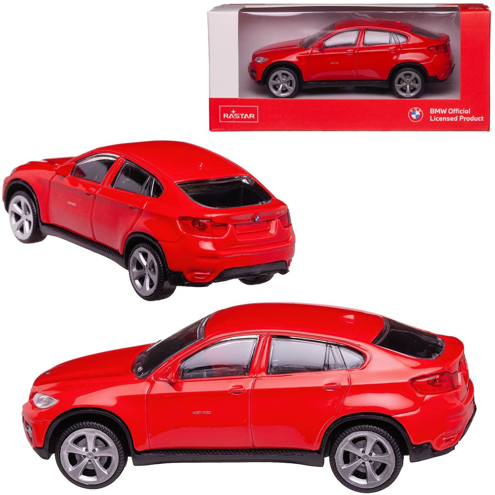 Машина металлическая Rastar BMW X6, масштаб 1:43, цвет красный (33700R) -  купить с доставкой по выгодным ценам в интернет-магазине OZON (1088353642)