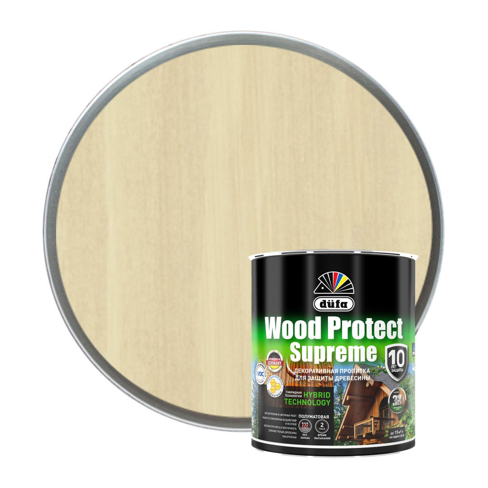 Пропитка декоративная для защиты древесины алкидная Dufa Wood Protect Supreme бесцветная 0,75 л  #1