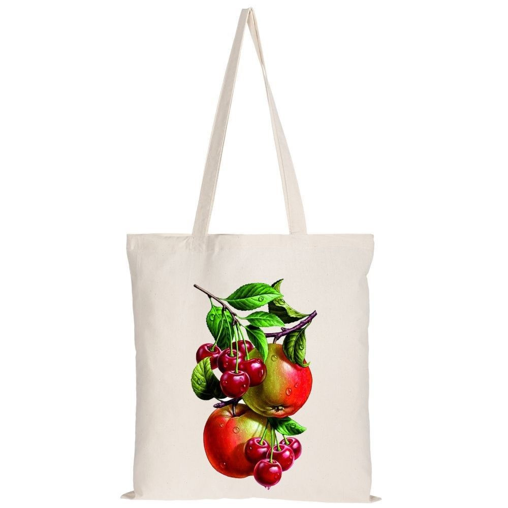 Сумка-шоппер цвет белый, рисунок Фрукты-ягоды - купить с доставкой по  выгодным ценам в интернет-магазине OZON (1080170553)