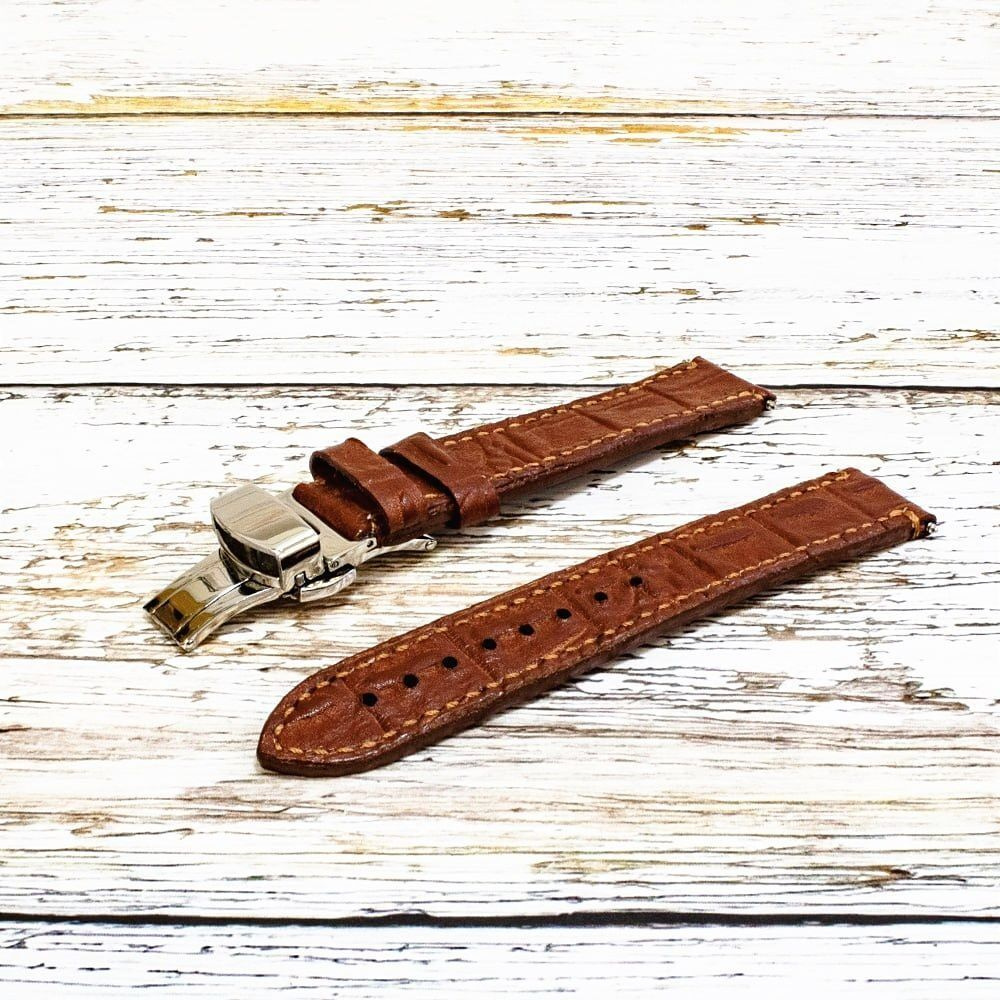 Часовой ремешок ручной работы шириной 17 мм из натуральной итальянской ...