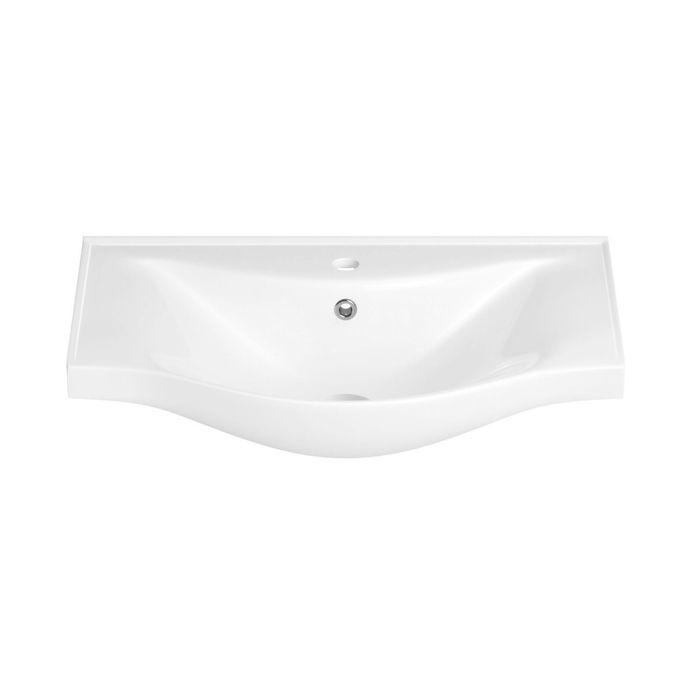Подвесная/мебельная раковина для ванной Wellsee Bisou 151203000: полукруглая, ширина умывальника 55 см, #1