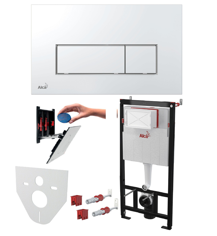 Alcaplast Set 4v1 Инсталляция с Хромированной клавишей смыва +крепеж ...
