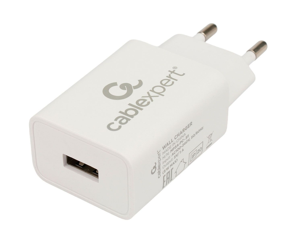 Зарядное устройство блок питания для телефонов Cablexpert 5Вт, 1A, 1 порт  USB, белый - купить с доставкой по выгодным ценам в интернет-магазине OZON  (1124733578)