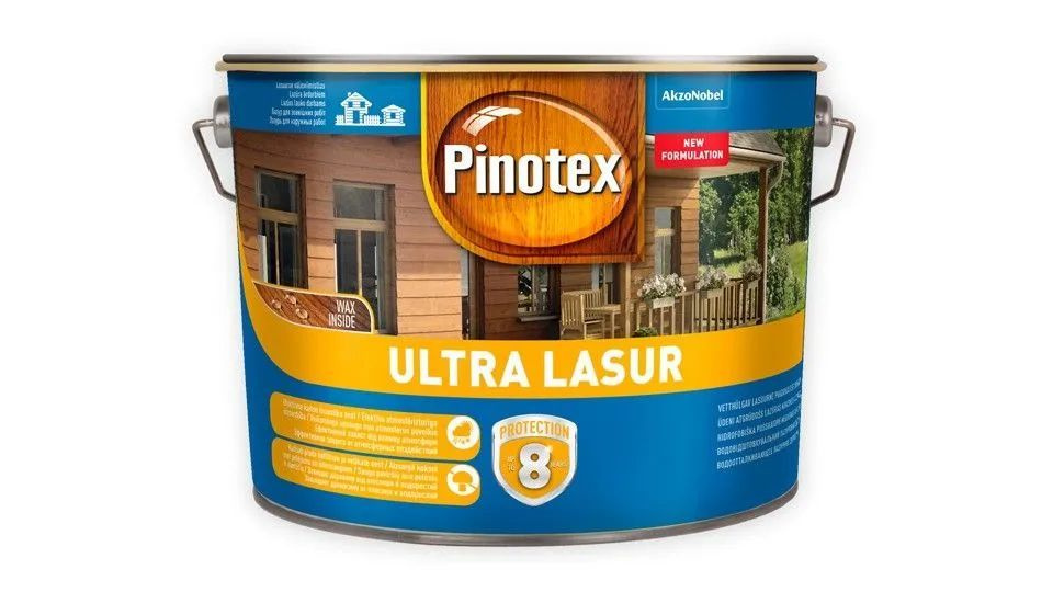 Pinotex Ultra Lasur. Палисандр. Влагостойкая лазурь (пропитка) для защиты древесины до 8 лет, 10 л  #1