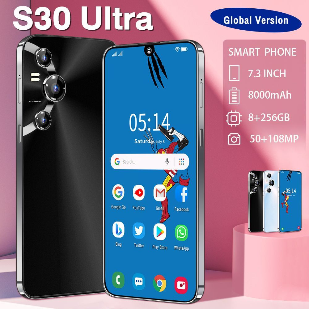 Смартфон S30 Ultra 7,3 дюйма,смартфоны телефоны Global Edition3 - купить по  выгодной цене в интернет-магазине OZON (1339639577)