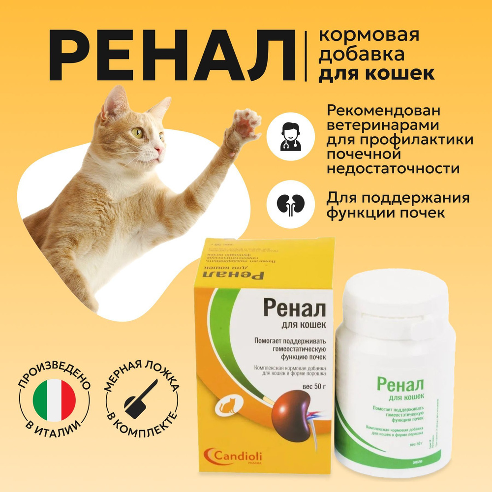 Ренал (Renal) для КОШЕК порошок, кормовая добавка , витамины для почек.