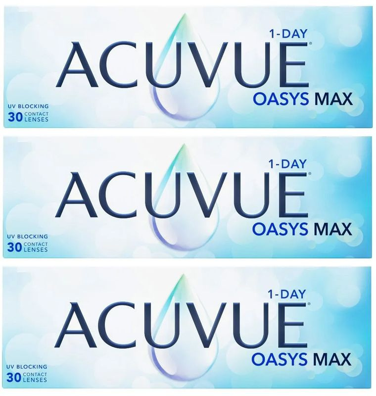 ACUVUE OASYS MAX 1-Day -0.50 / 14.3 / 9.0, 90 штук (3 пачки по 30 линз) контактные однодневные силикон-гидрогелевые #1