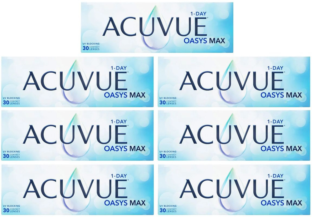 ACUVUE OASYS MAX 1-Day -2.50 / 14.3 / 8.5, 210 штук (7 пачек по 30 линз) контактные однодневные силикон-гидрогелевые #1