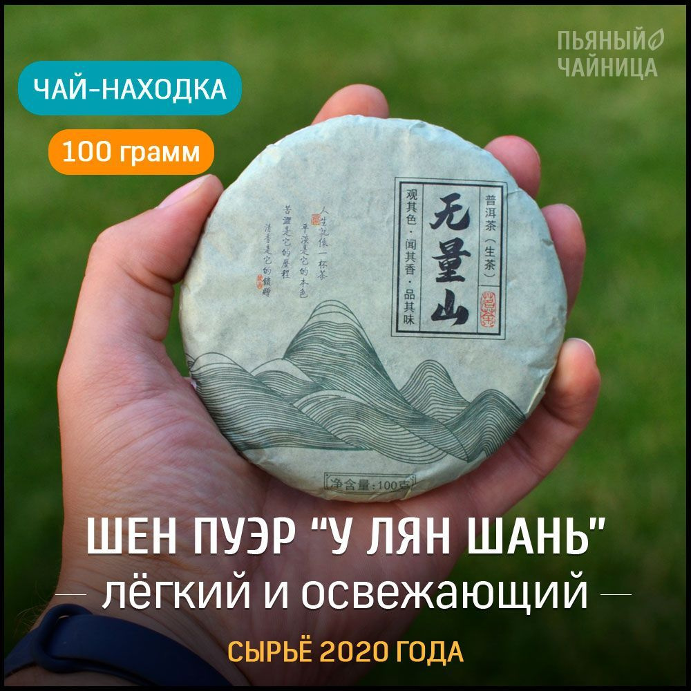 Китайский чай Шен Пуэр У Лян Шань 2020 год блин 100 грамм