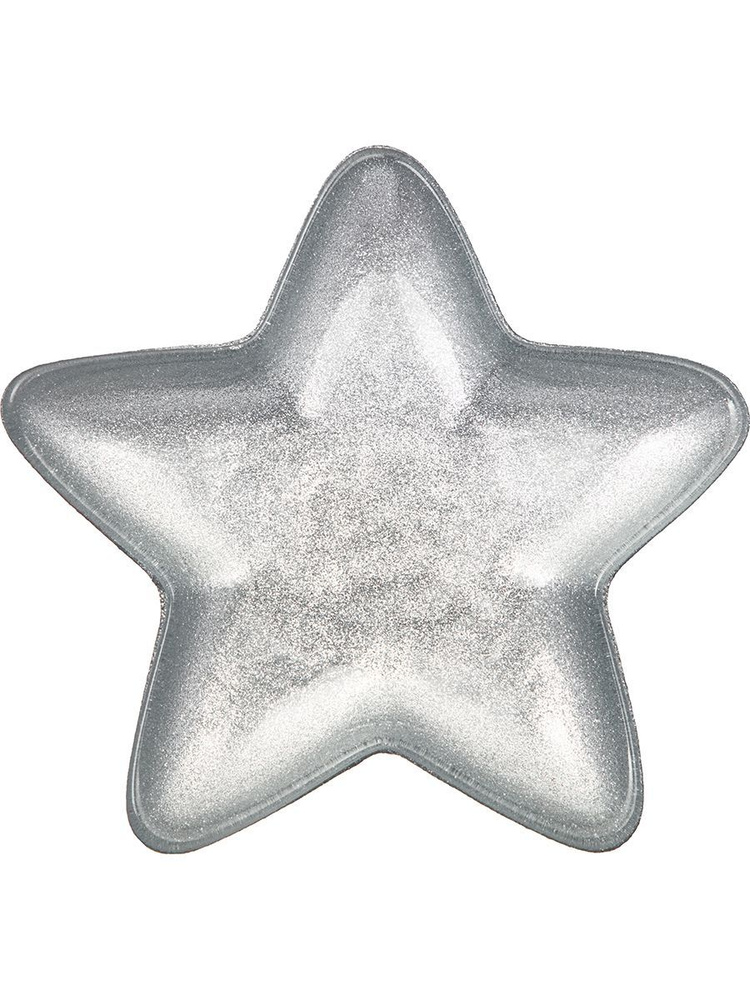 Блюдо стеклянное "Star" Silver shiny 17х17 см #1