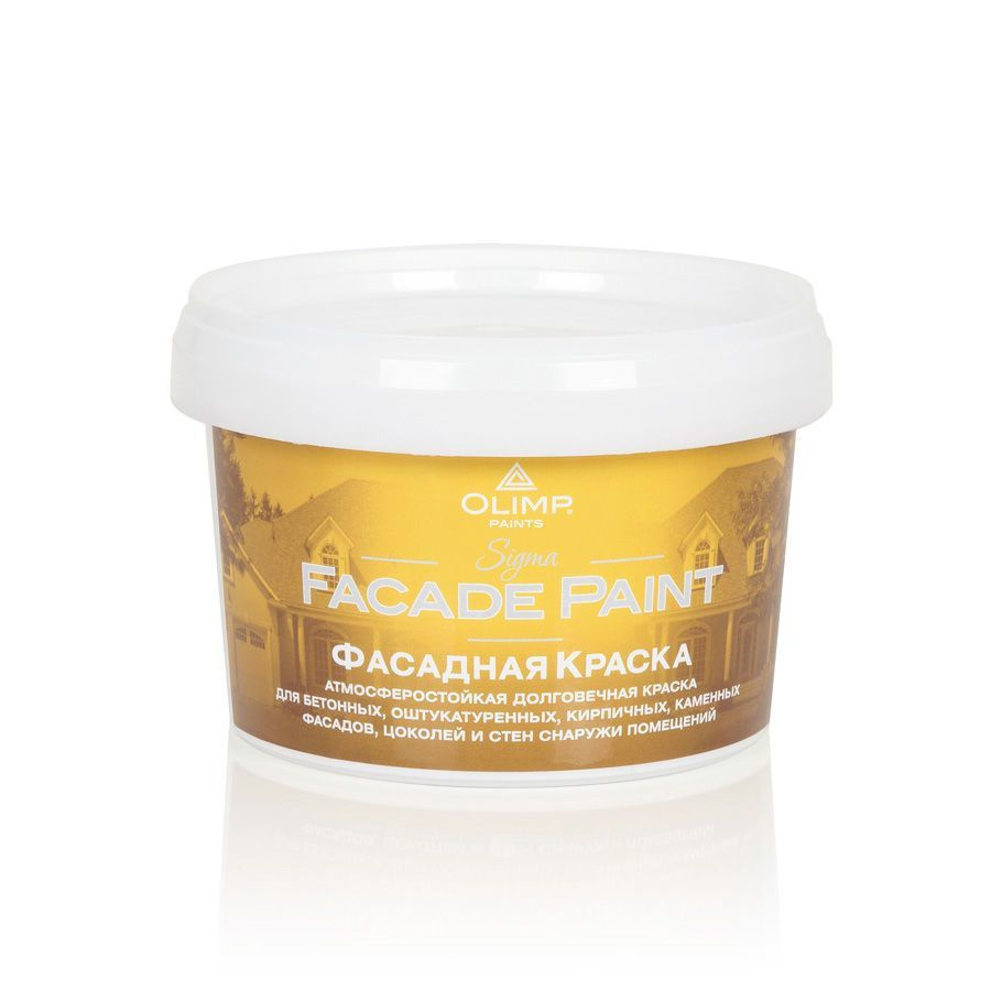 Краска OLIMP Facade paint Гладкая, Акриловая, Матовое покрытие, белый ...