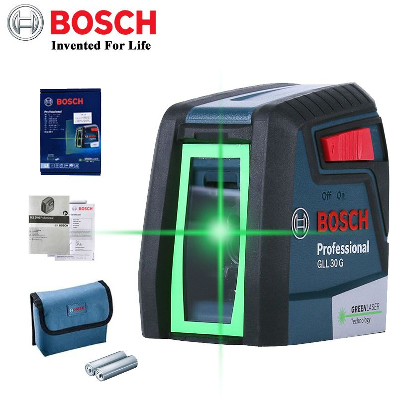 Купить Лазерный уровень Bosch GLL30G, перекрестная линия, зеленый луч ...