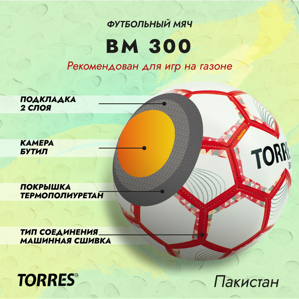 Футбольный мяч TORRES BM300, 4 размер купить по выгодной цене в  интернет-магазине OZON (1059630214)