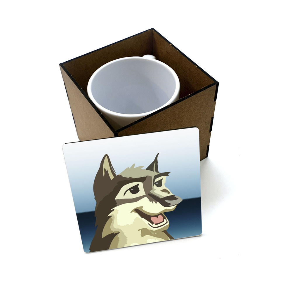 Коробка для кружки деревянная подарочная #huskydom Вступай в братство гордых 0002000 #1