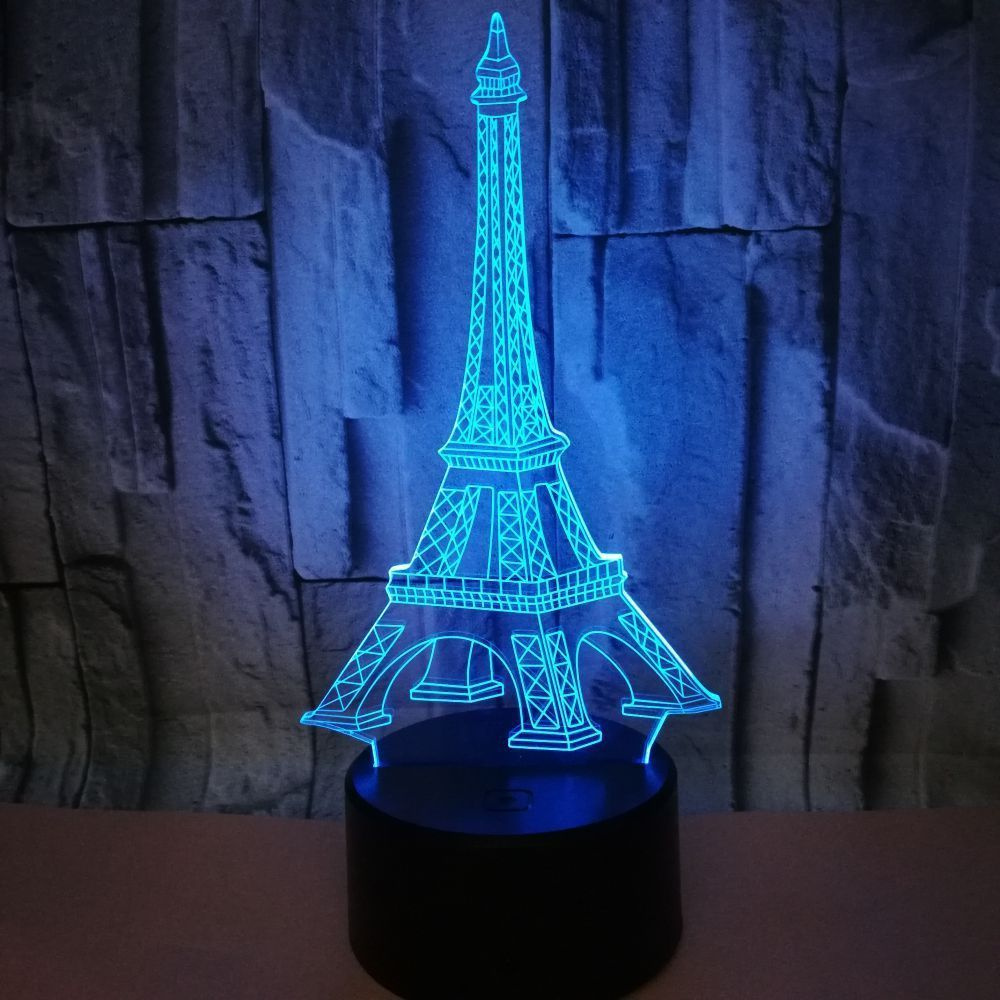 Купить 3D Ночной фонарь Эйфелева башня, 3 AAA, От порта USB и батарей ...