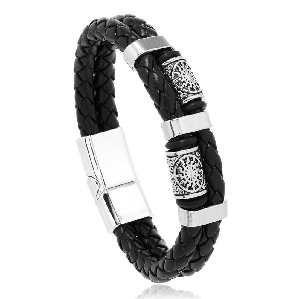 Мужской браслет на руку из натуральной кожи, Дизайнерский браслет с ...