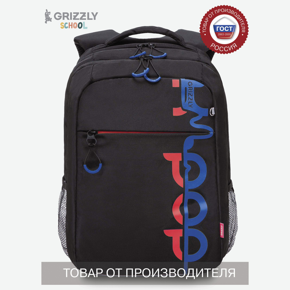 Рюкзак Grizzly молодежный с карманом для ноутбука 13", анатомической спинкой, для мальчика, RB-356-4 #1