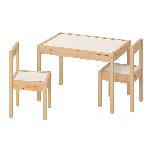 Комплект стол детский с 2 стульями IKEA LATT, белый/сосна #1