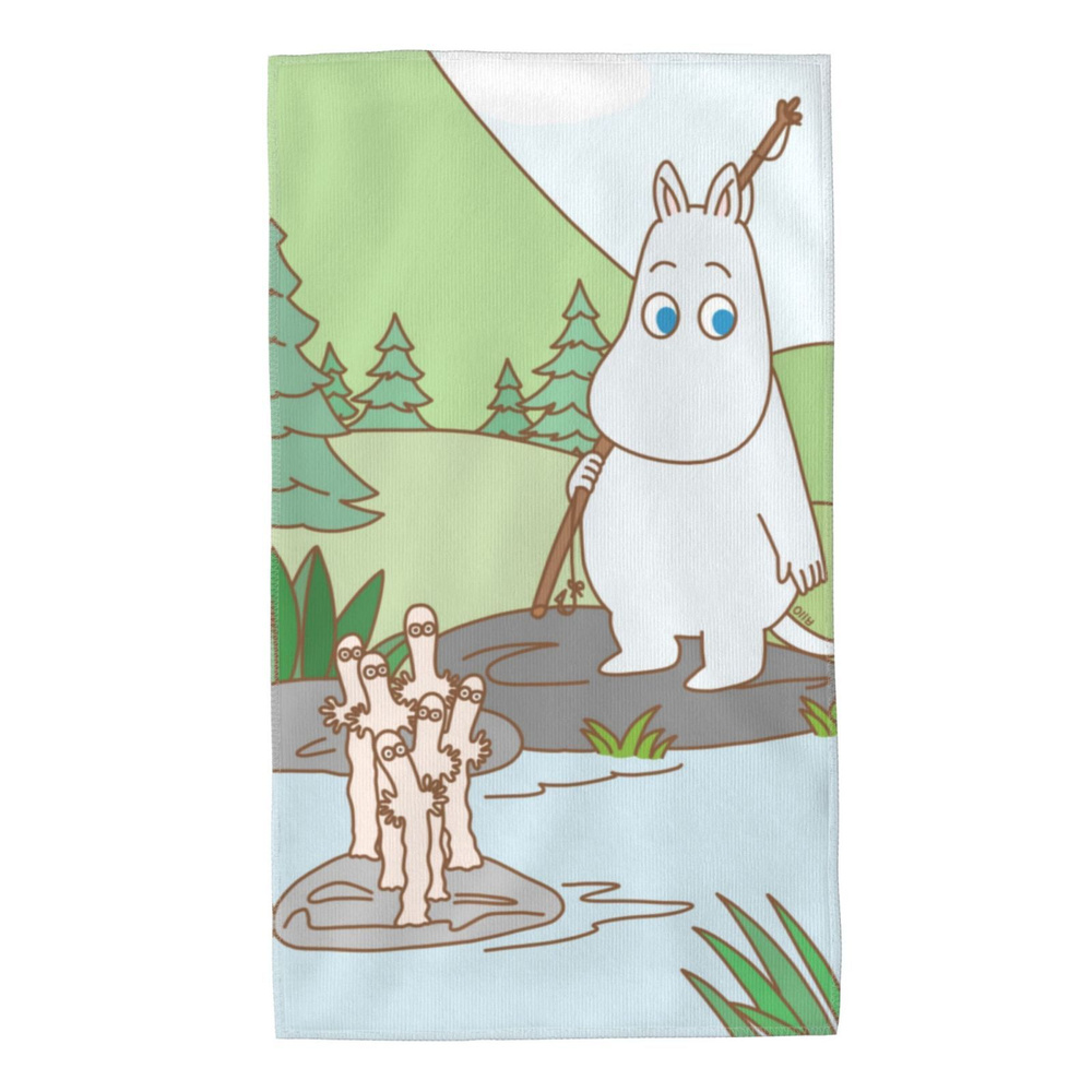 Moomin Полотенце для лица, рук Moomin, Микроволокно, 40x70 см, серый металлик, 1 шт.  #1