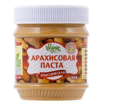 Паста арахисовая АЗБУКА ПРОДУКТОВ Классическая кремовая, 340г, Индия  #1