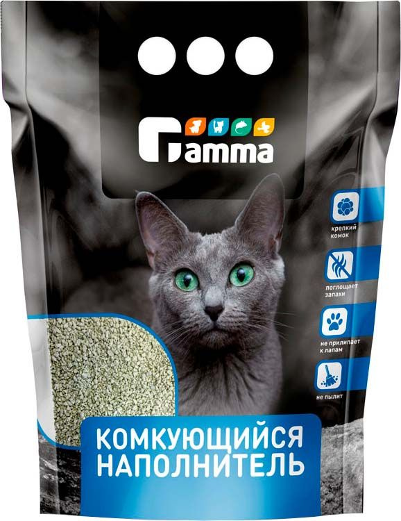 Gamma Наполнитель для кошачьих туалетов, бентонитовый комкующийся, 5 л  #1