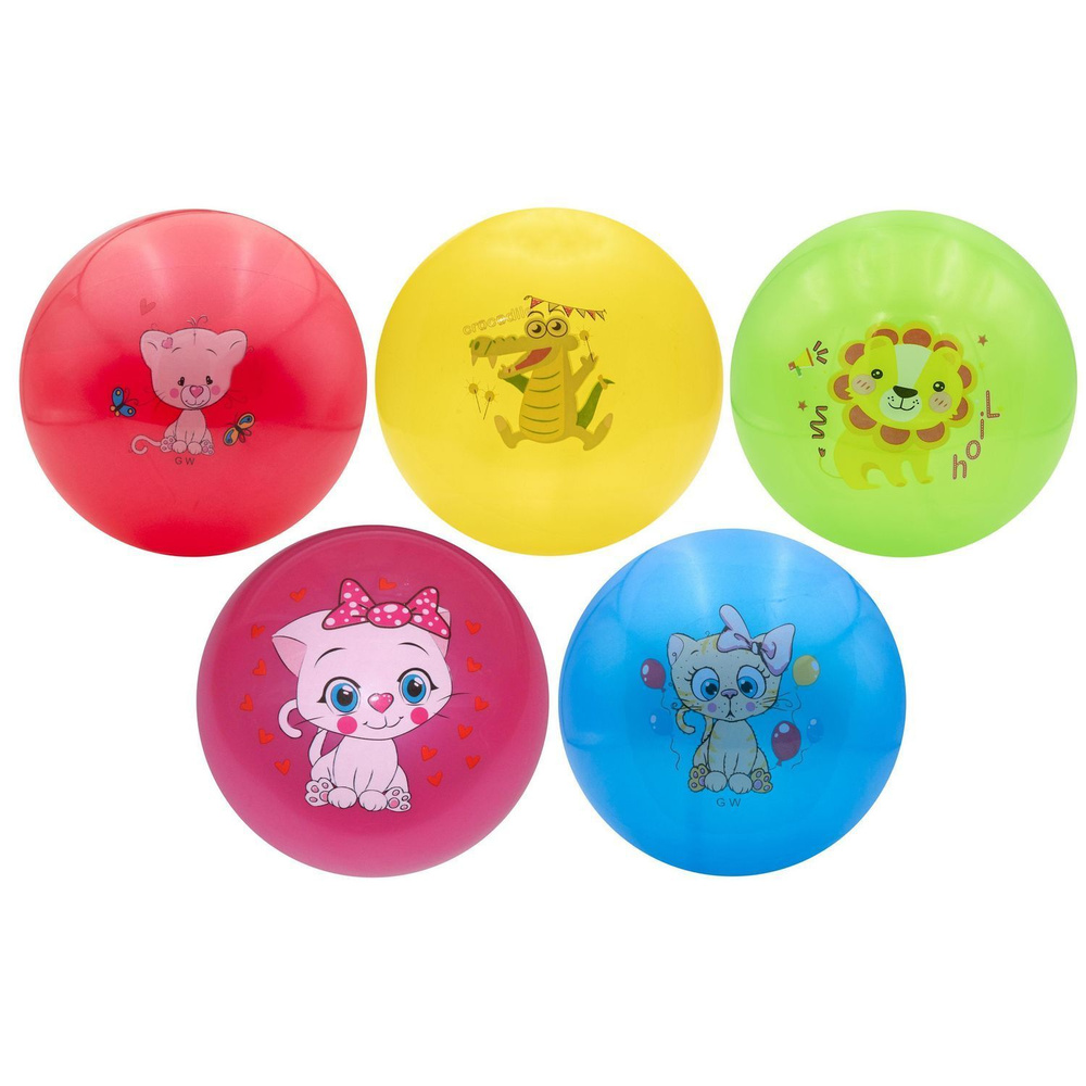 Мяч резиновый детский 22 см , набор 5 шт - купить с доставкой по ...