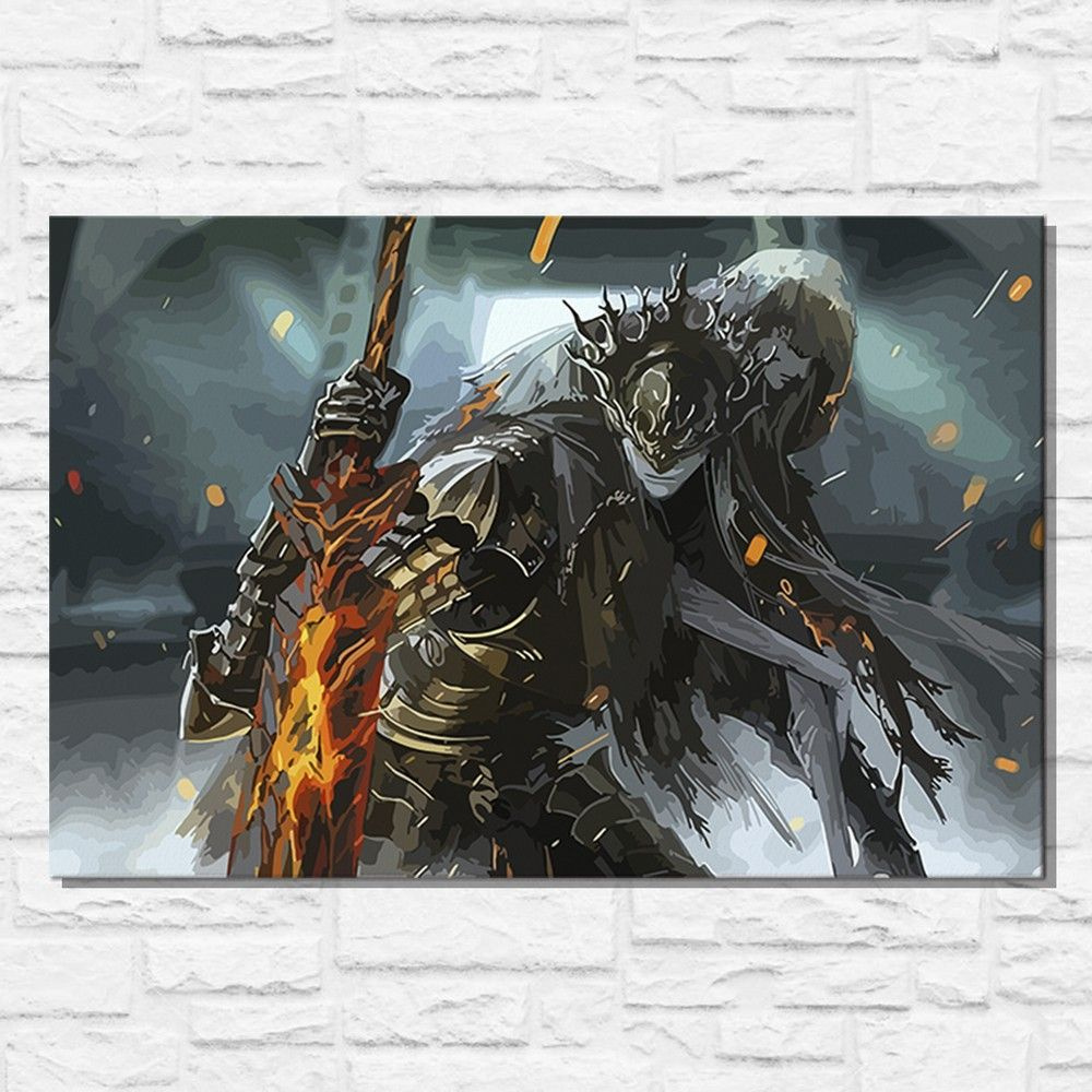 Картина по номерам на холсте игра Dark Souls (Лотрик и Лориан, PS, PC,  XBOX, SWITCH) - 12633 Г 60x40 - купить с доставкой по выгодным ценам в  интернет-магазине OZON (1253754854)