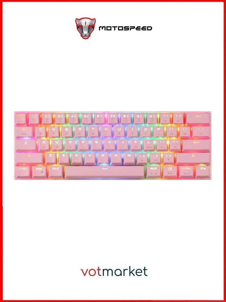 Игровая беспроводная механическая клавиатура Motospeed CK62 Red Switch ...