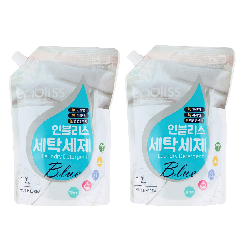 Enbliss Набор: Liquid Laundry Detergent Жидкое средство для стирки (для всей семьи), 1,2 л., 2 шт, арт. #1