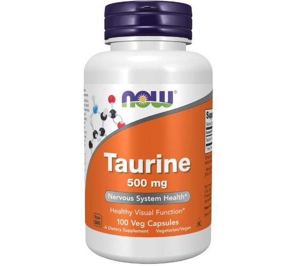 Таурин, NOW Taurine 500 мг - 100 капсул (капс массой 750 мг) #1